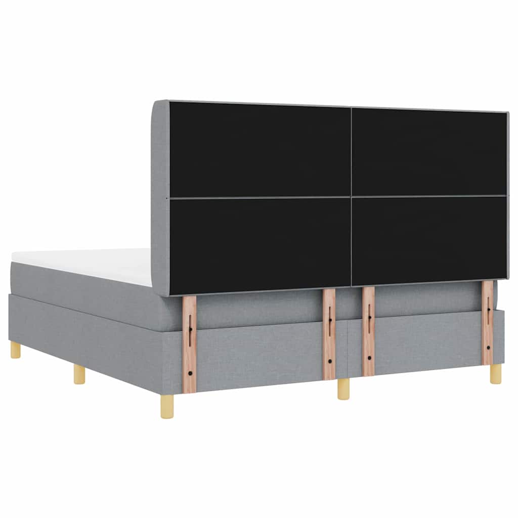 Boxspringbed met matras Lichtgrijs 180 x 200 cm Stof is nu te koop bij PeponiXL, paradijselijk wonen!