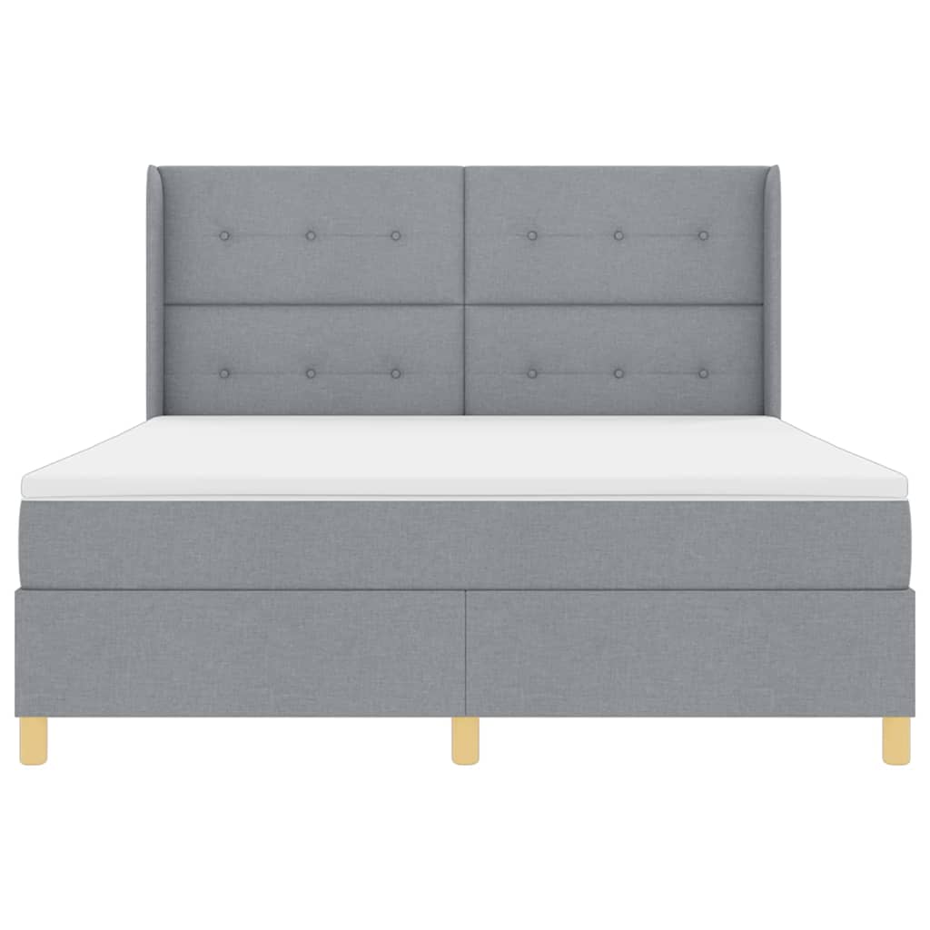 Boxspringbed met matras Lichtgrijs 180 x 200 cm Stof is nu te koop bij PeponiXL, paradijselijk wonen!