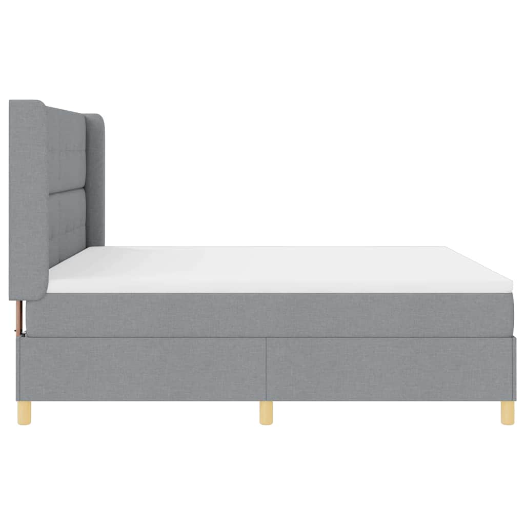 Boxspringbed met matras Lichtgrijs 180 x 200 cm Stof is nu te koop bij PeponiXL, paradijselijk wonen!