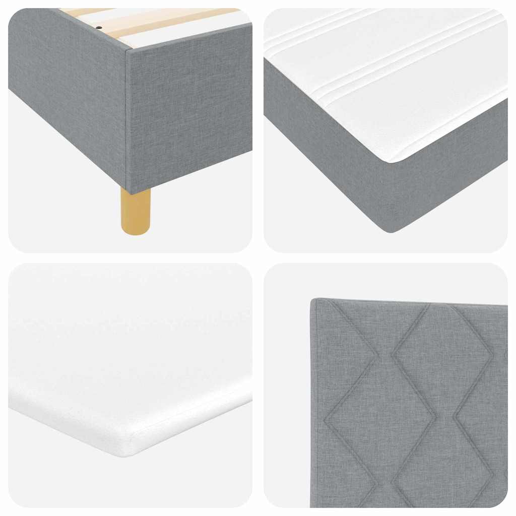 Boxspringbed met matras Lichtgrijs 80 x 200 cm Stof is nu te koop bij PeponiXL, paradijselijk wonen!