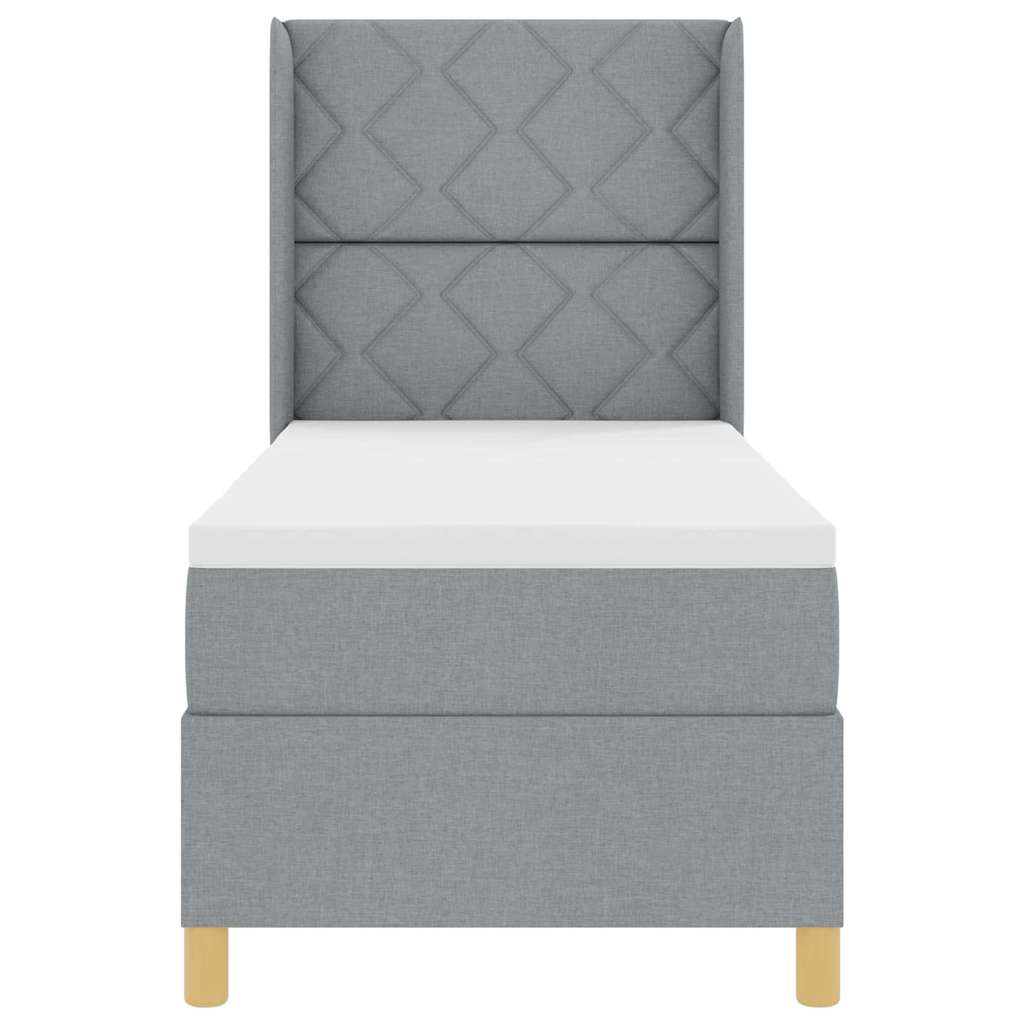 Boxspringbed met matras Lichtgrijs 80 x 200 cm Stof is nu te koop bij PeponiXL, paradijselijk wonen!