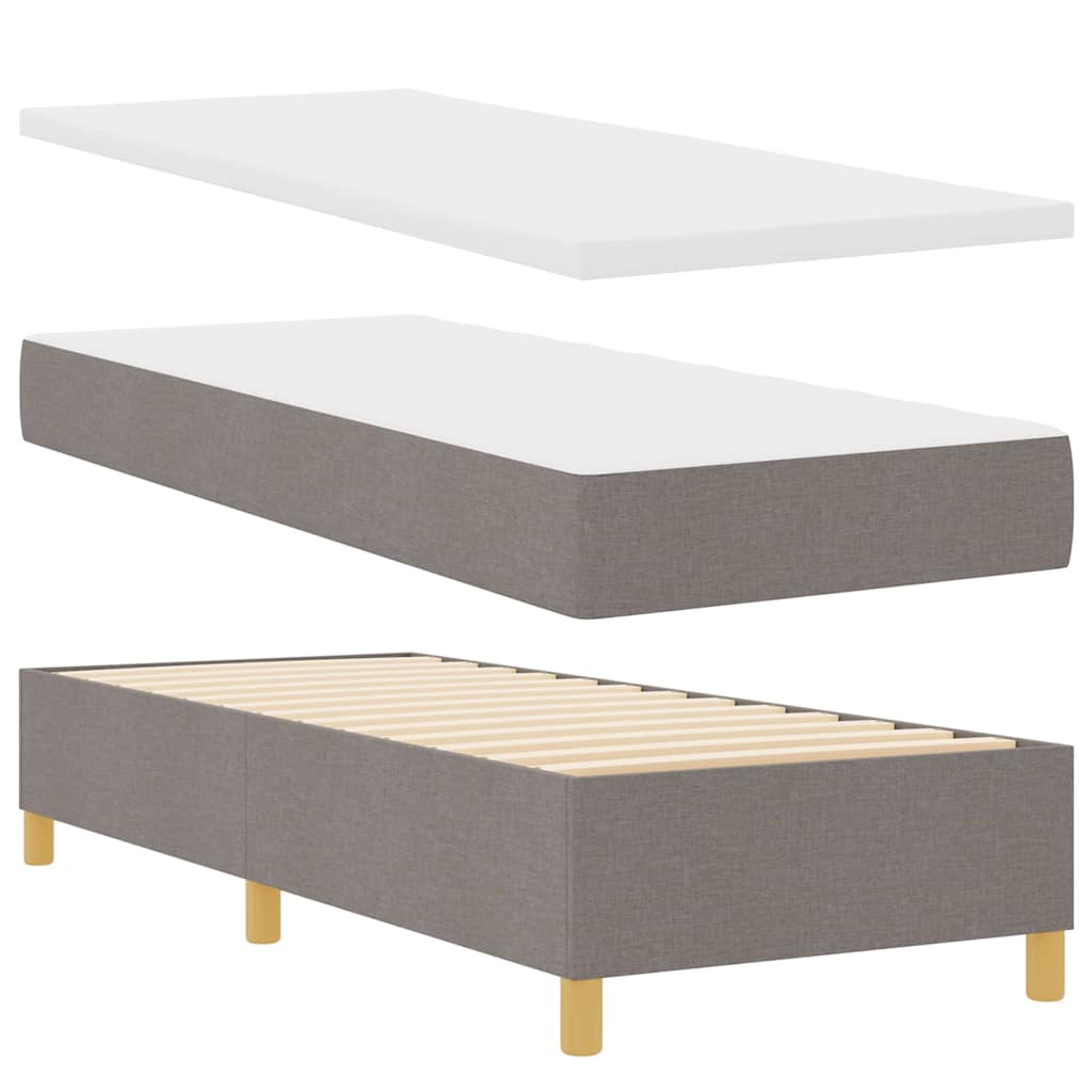 Boxspringbed met matras met hoofdeinde Taupe 80 x 200 cm Stof is nu te koop bij PeponiXL, paradijselijk wonen!