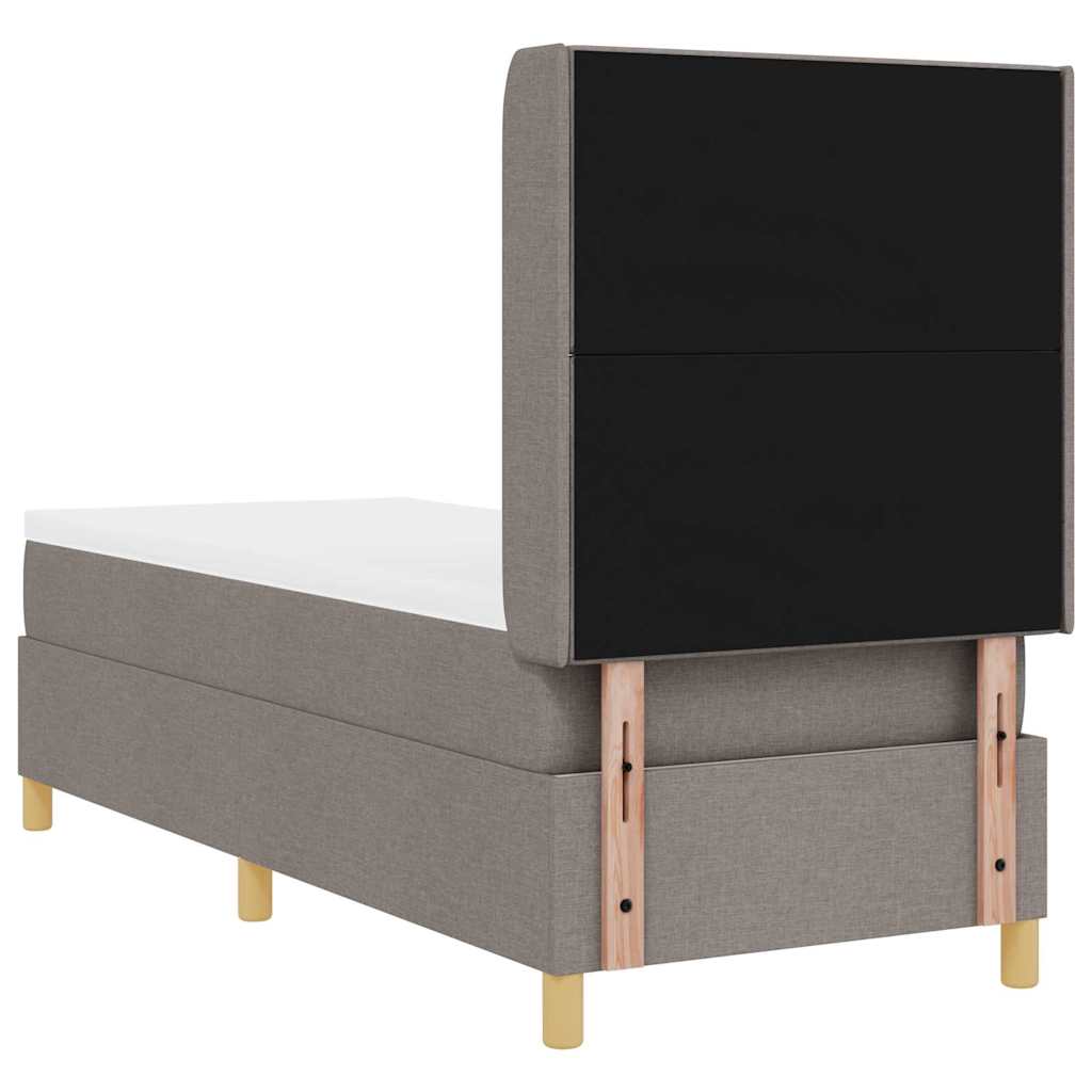 Boxspringbed met matras met hoofdeinde Taupe 80 x 200 cm Stof is nu te koop bij PeponiXL, paradijselijk wonen!