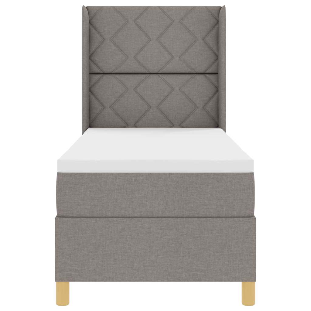 Boxspringbed met matras met hoofdeinde Taupe 80 x 200 cm Stof is nu te koop bij PeponiXL, paradijselijk wonen!