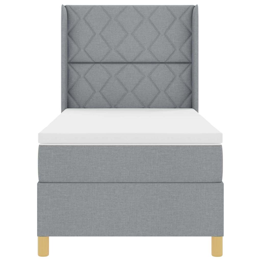 Boxspringbed met matras Lichtgrijs 100 x 200 cm Stof is nu te koop bij PeponiXL, paradijselijk wonen!