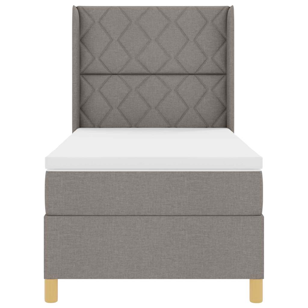 Boxspringbed met hoofdeinde Taupe 100 x 200 cm Stof