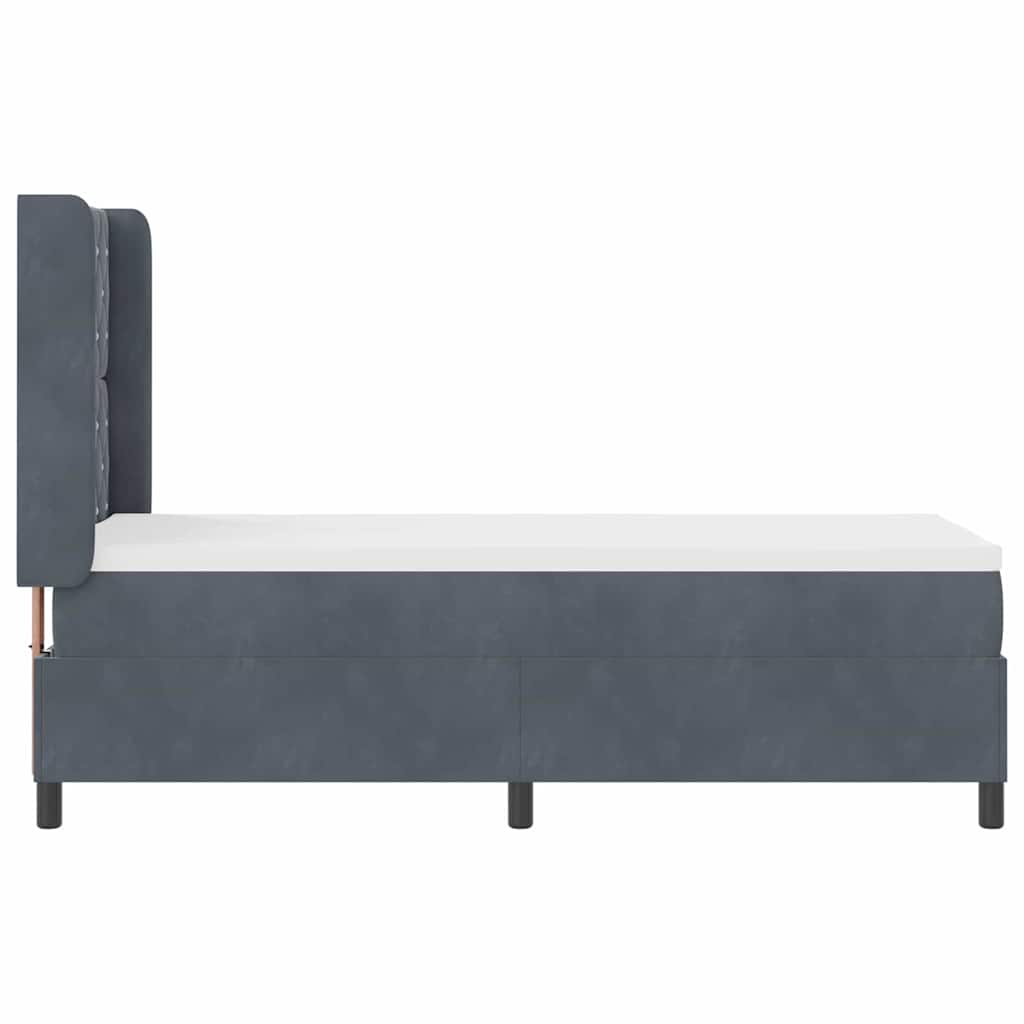 Boxspringbed met matras Donkergrijs 80 x 200 cm Fluweel is nu te koop bij PeponiXL, paradijselijk wonen!