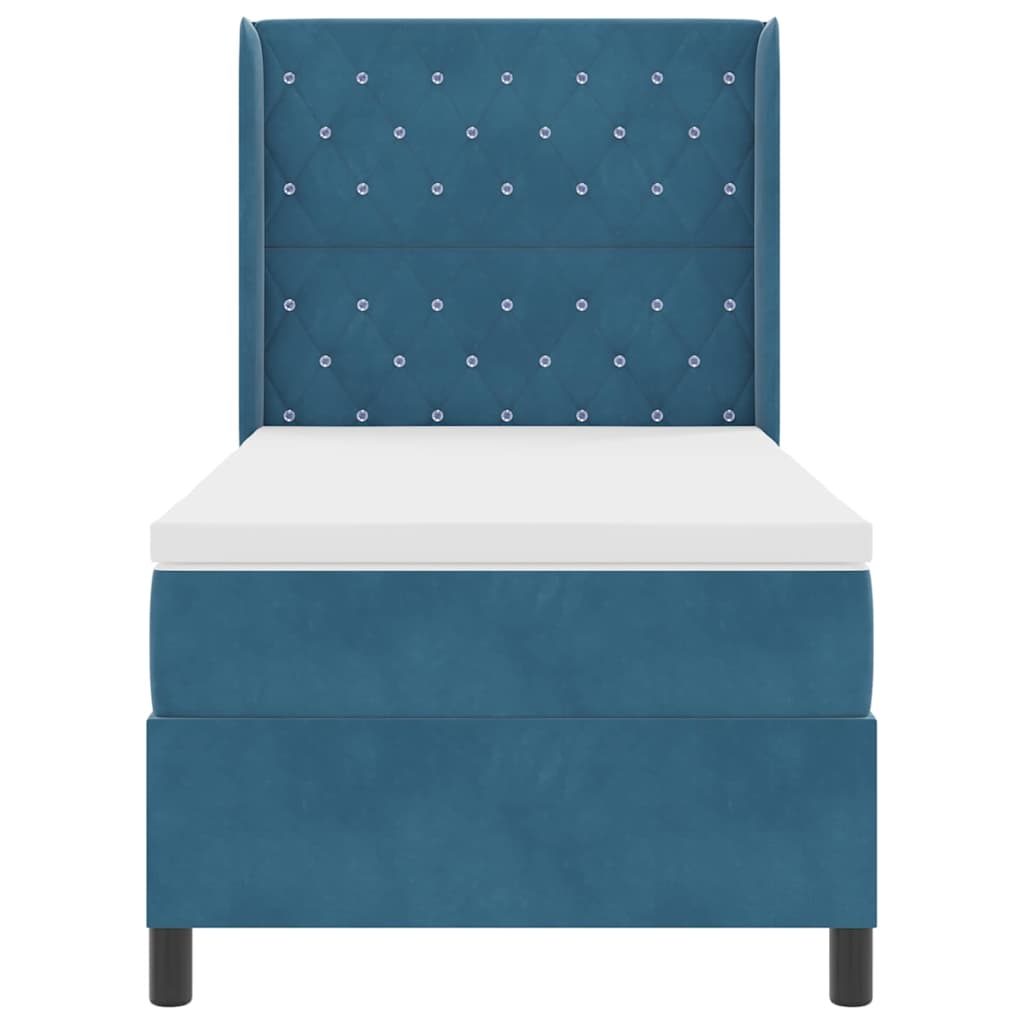 Boxspringbed met matras Blauw 90 x 200 cm Fluweel