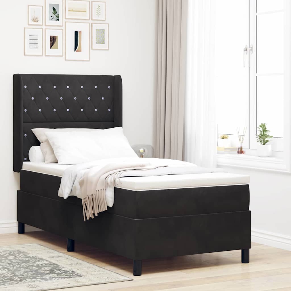 Boxspringbed met matras Zwart 100 x 200 cm Fluweel