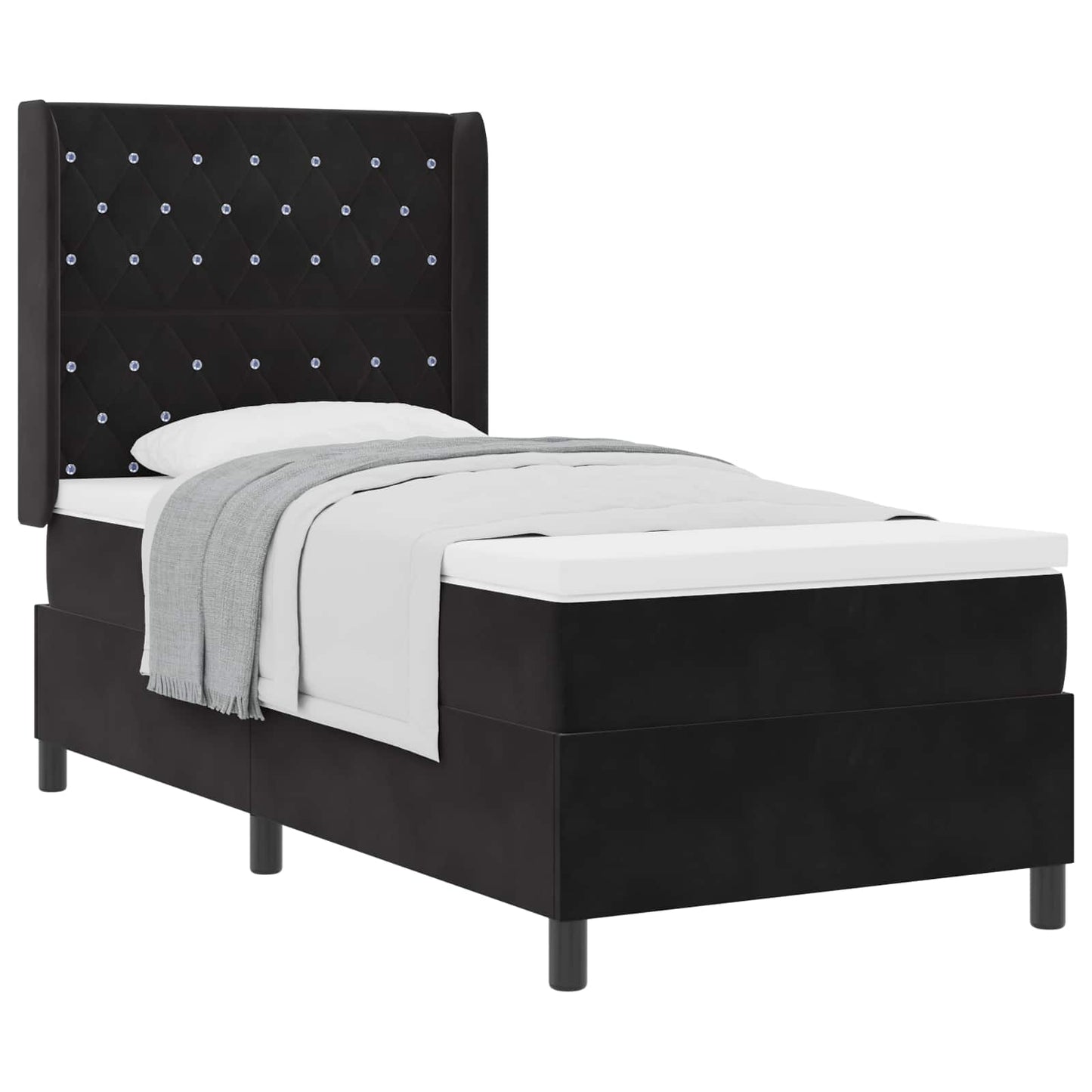 Boxspringbed met matras Zwart 100 x 200 cm Fluweel