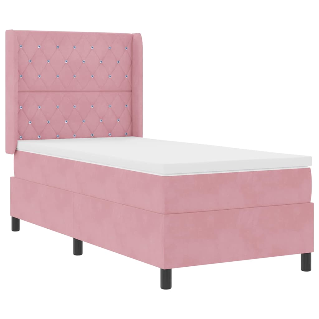 Boxspringbed met matras Roze 100 x 200 cm Fluweel is nu te koop bij PeponiXL, paradijselijk wonen!