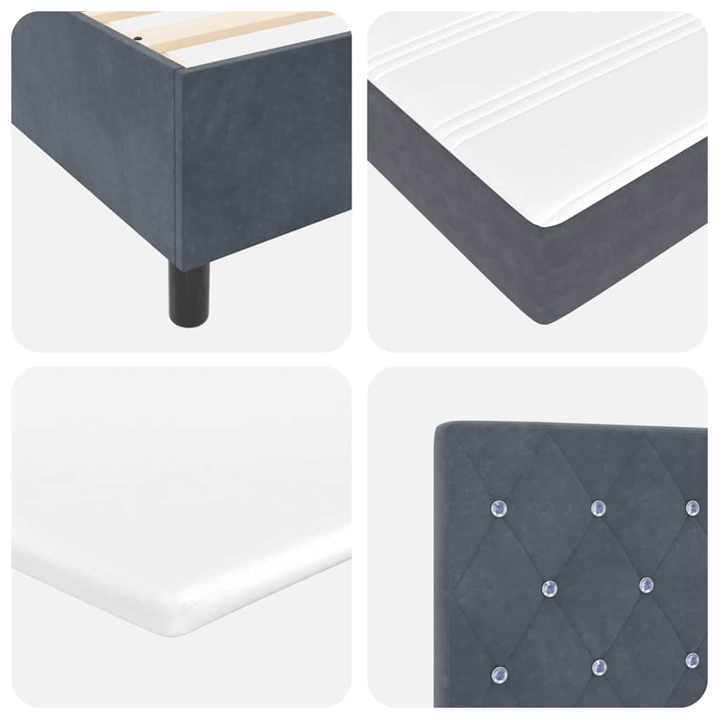 Boxspringbed met matras Donkergrijs 160 x 200 cm Fluweel is nu te koop bij PeponiXL, paradijselijk wonen!