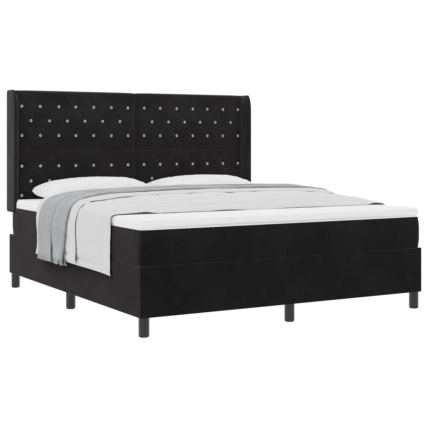Boxspringbed met matras Zwart 180 x 200 cm Fluweel