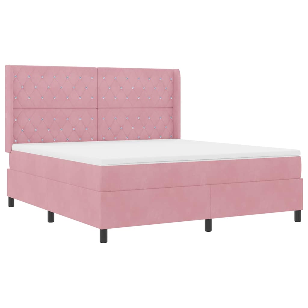 Boxspringbed met matras Roze 180 x 200 cm Fluweel is nu te koop bij PeponiXL, paradijselijk wonen!