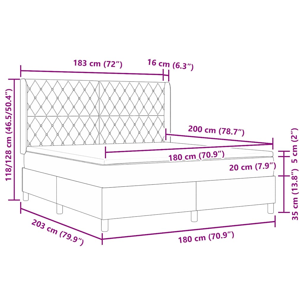 Boxspringbed met matras Roze 180 x 200 cm Fluweel is nu te koop bij PeponiXL, paradijselijk wonen!