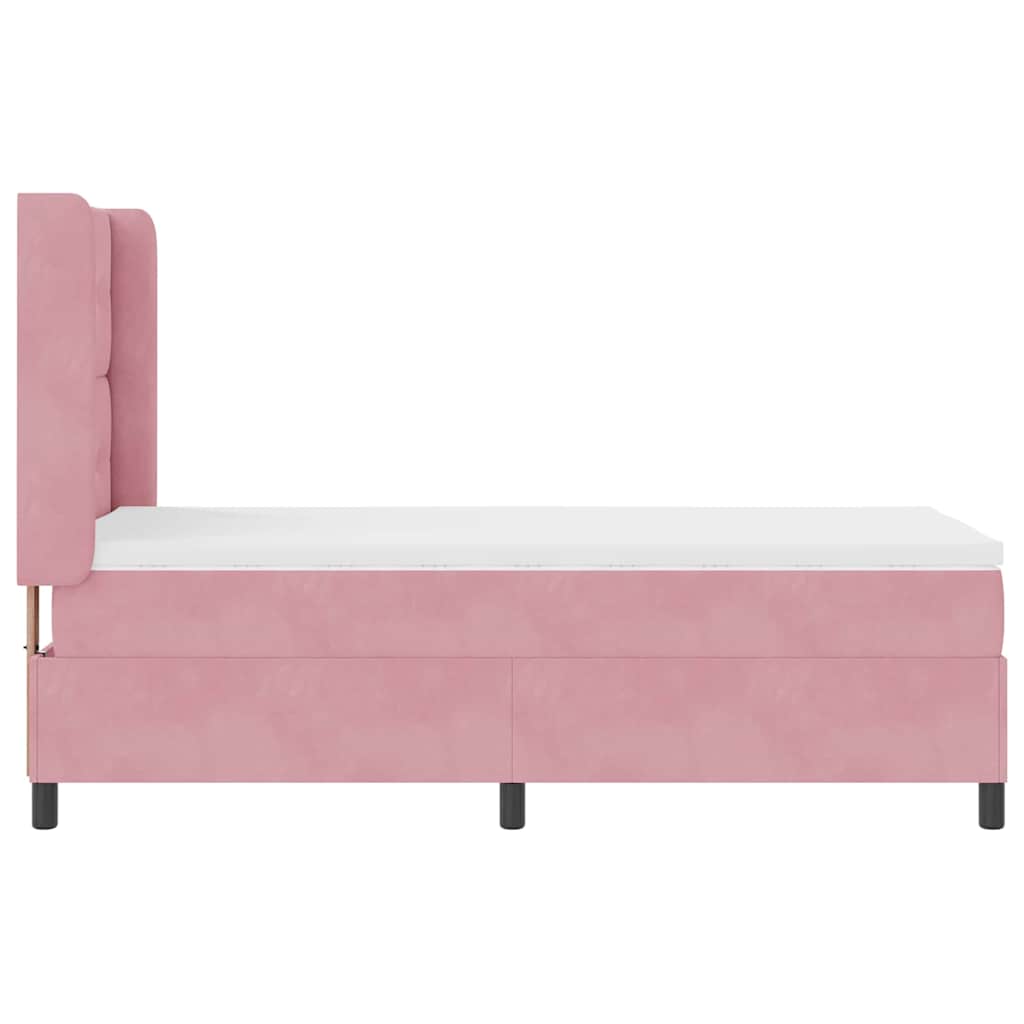 Boxspringbed met matras met hoofdeinde Roze 90 x 200 cm Fluweel is nu te koop bij PeponiXL, paradijselijk wonen!