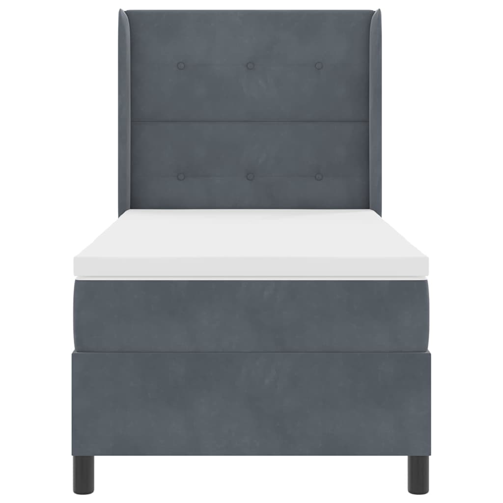 Boxspringbed met matras Donkergrijs 100 x 200 cm Fluweel is nu te koop bij PeponiXL, paradijselijk wonen!