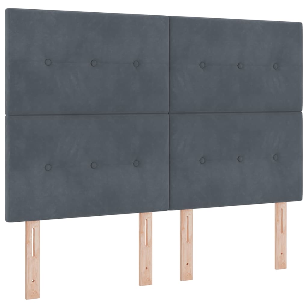 Boxspringbed met matras Donkergrijs 140 x 190 cm Fluweel is nu te koop bij PeponiXL, paradijselijk wonen!