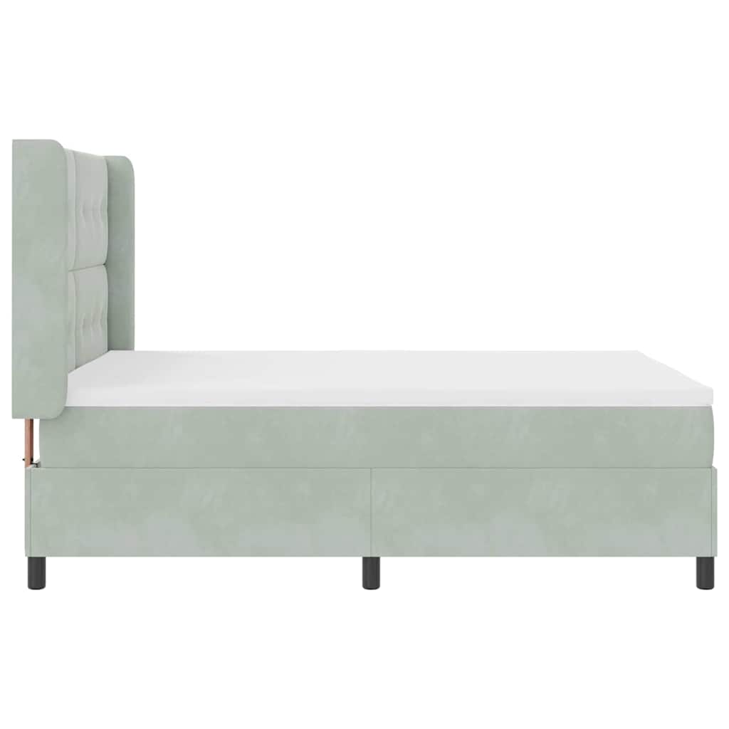 Boxspringbed met matras Lichtgrijs 140 x 200 cm Fluweel is nu te koop bij PeponiXL, paradijselijk wonen!