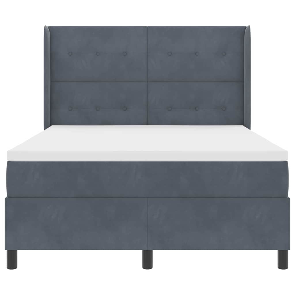 Boxspringbed met matras Donkergrijs 140 x 200 cm Fluweel is nu te koop bij PeponiXL, paradijselijk wonen!