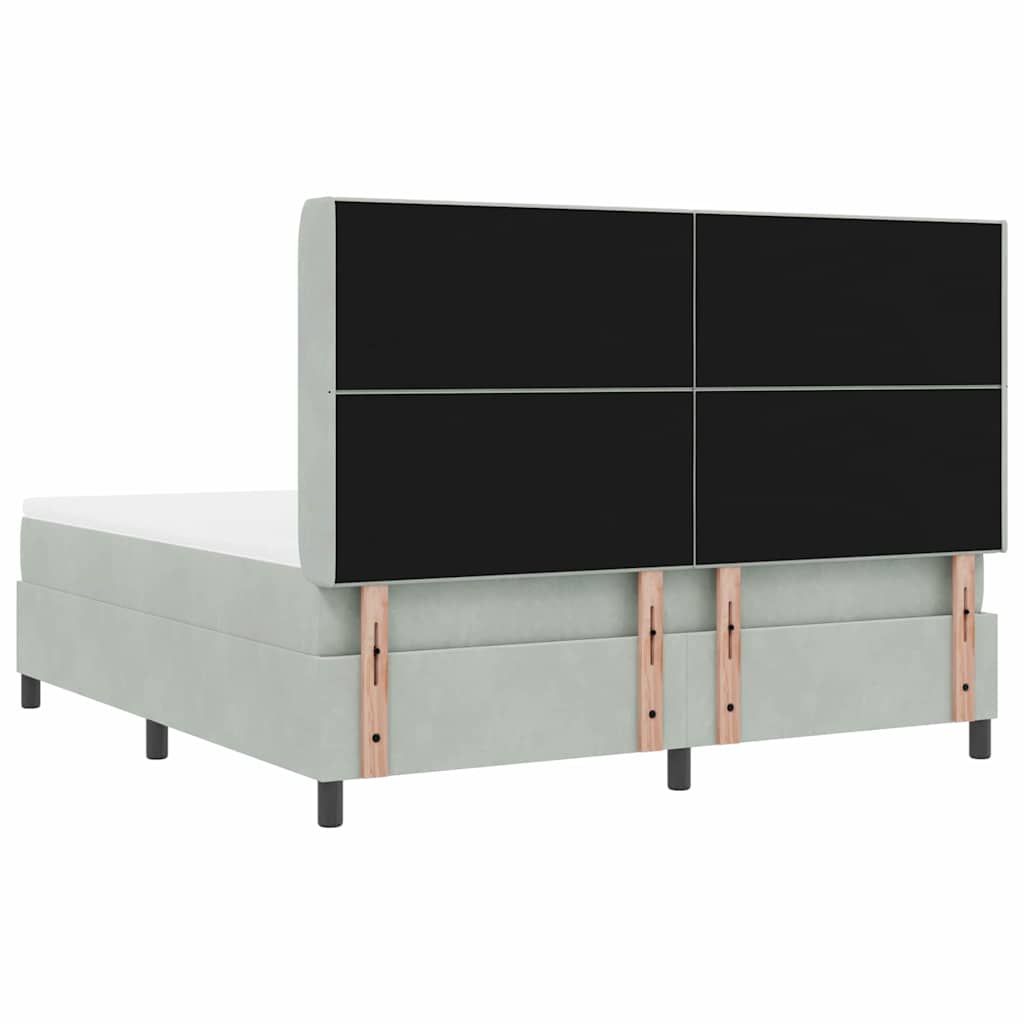 Boxspringbed met matras Lichtgrijs 180 x 200 cm Fluweel is nu te koop bij PeponiXL, paradijselijk wonen!