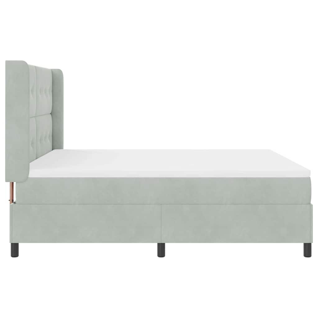 Boxspringbed met matras Lichtgrijs 180 x 200 cm Fluweel is nu te koop bij PeponiXL, paradijselijk wonen!