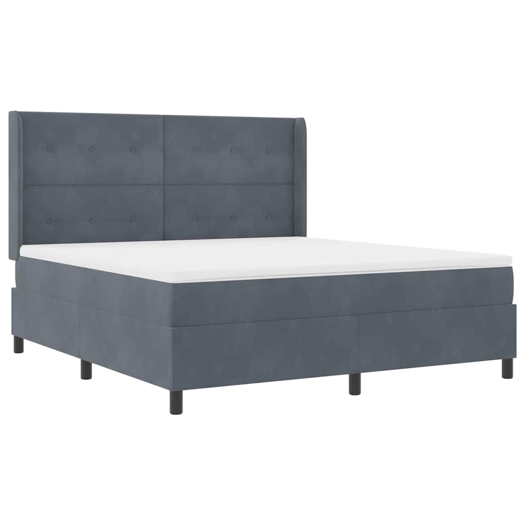 Boxspringbed met matras Donkergrijs 180 x 200 cm Fluweel is nu te koop bij PeponiXL, paradijselijk wonen!