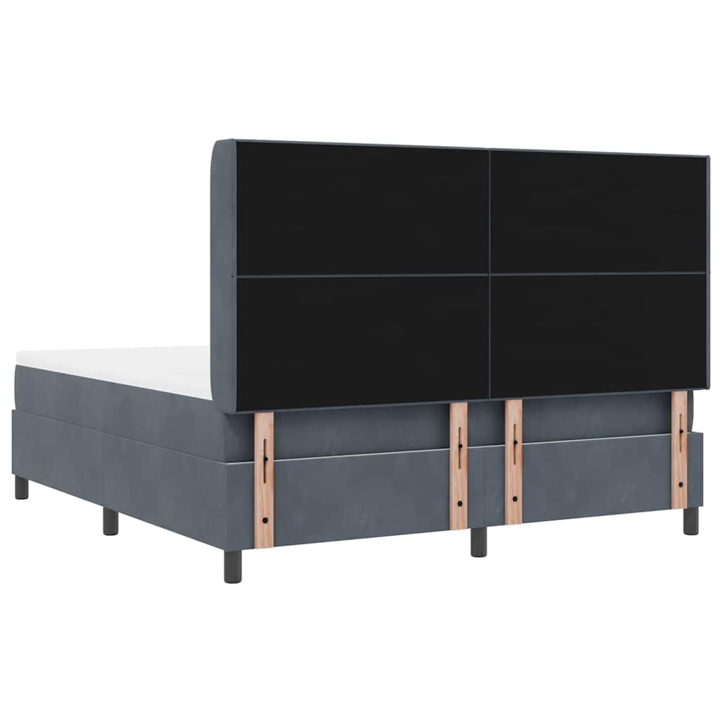Boxspringbed met matras Donkergrijs 180 x 200 cm Fluweel is nu te koop bij PeponiXL, paradijselijk wonen!