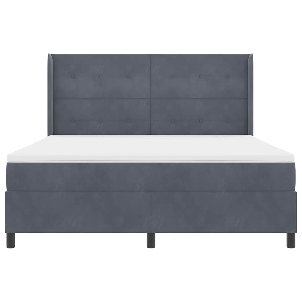 Boxspringbed met matras Donkergrijs 180 x 200 cm Fluweel is nu te koop bij PeponiXL, paradijselijk wonen!