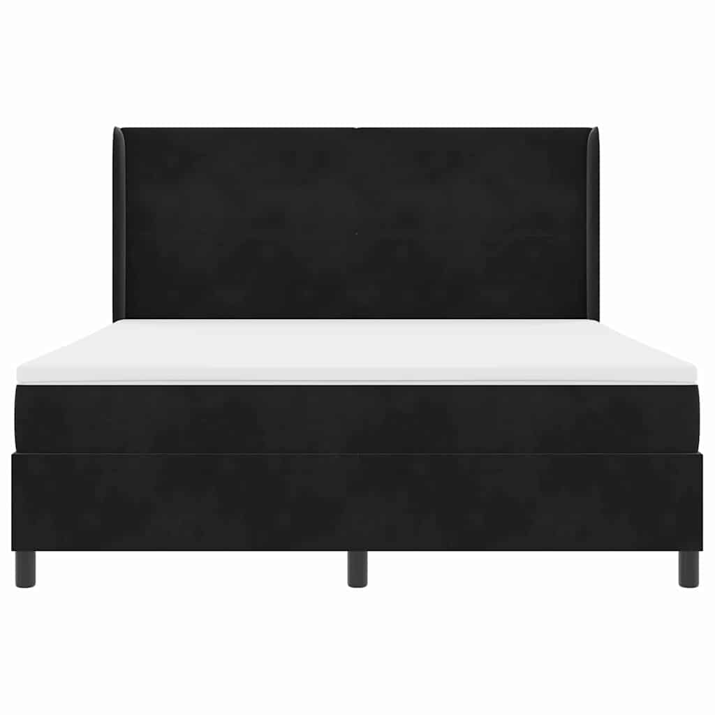 Boxspringbed met hoofdeinde Zwart 180 x 200 cm Fluweel