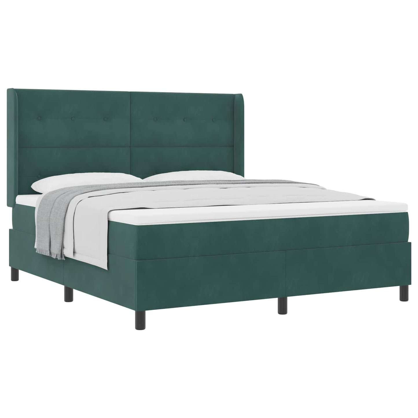 Boxspringbed met hoofdeinde Donkergroen 180 x 200 cm Fluweel