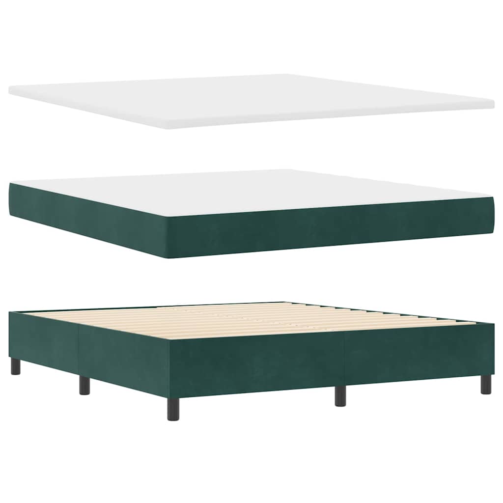 Boxspringbed met hoofdeinde Donkergroen 180 x 200 cm Fluweel