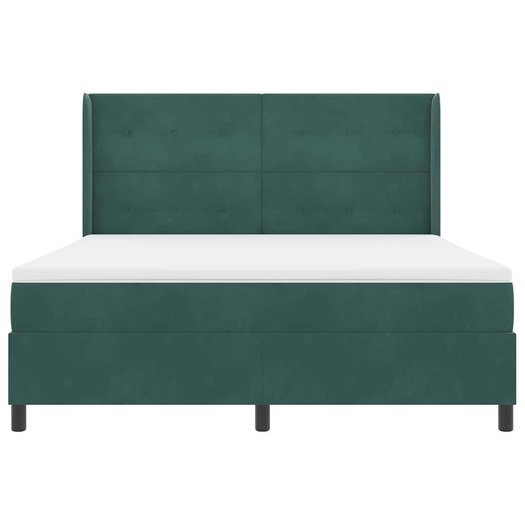 Boxspringbed met hoofdeinde Donkergroen 180 x 200 cm Fluweel