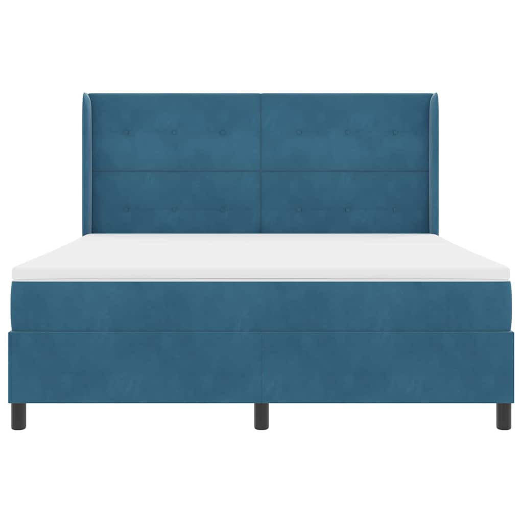 Boxspringbed met hoofdeinde Blauw 180 x 200 cm Fluweel