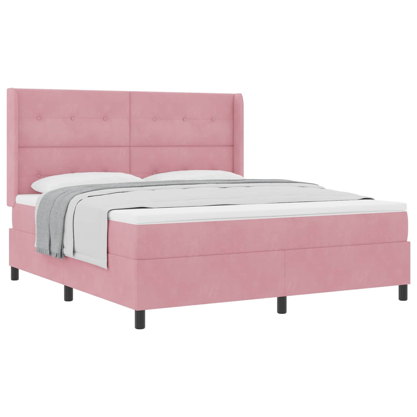 Boxspringbed met matras Roze 180 x 200 cm Fluweel is nu te koop bij PeponiXL, paradijselijk wonen!