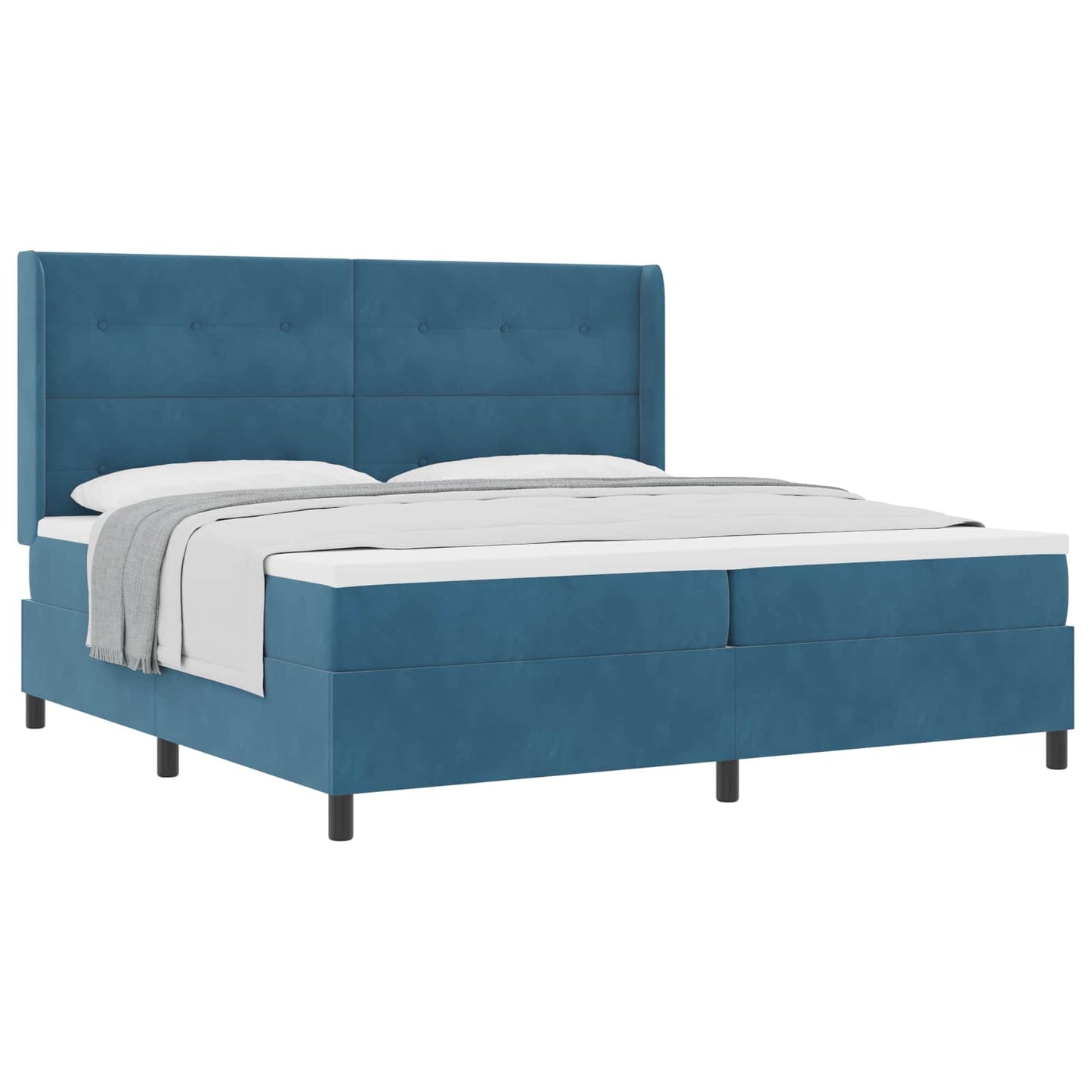 Boxspringbed met hoofdeinde Blauw 100 x 200 cm Fluweel