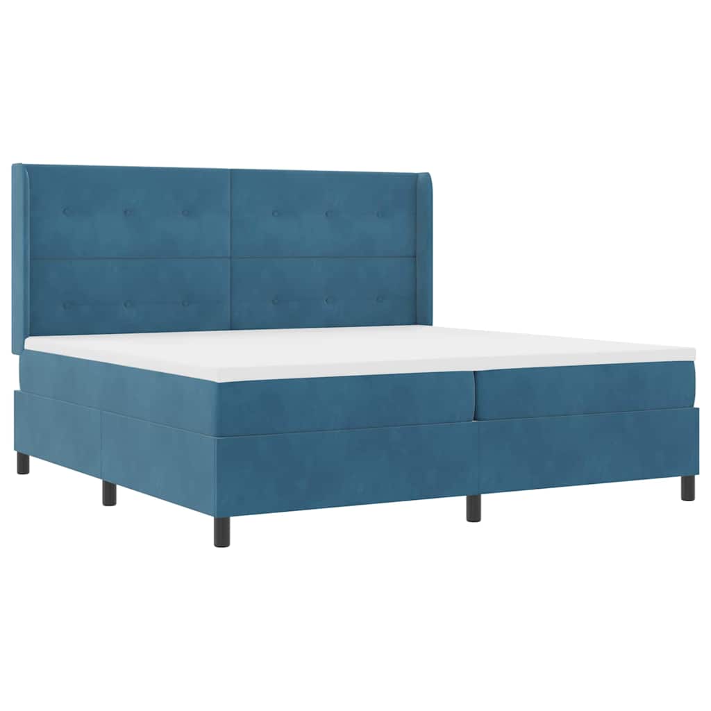 Boxspringbed met hoofdeinde Blauw 100 x 200 cm Fluweel