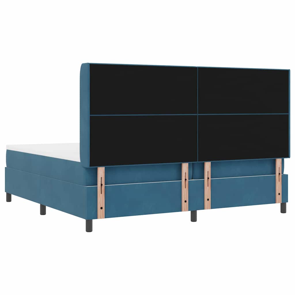 Boxspringbed met hoofdeinde Blauw 100 x 200 cm Fluweel