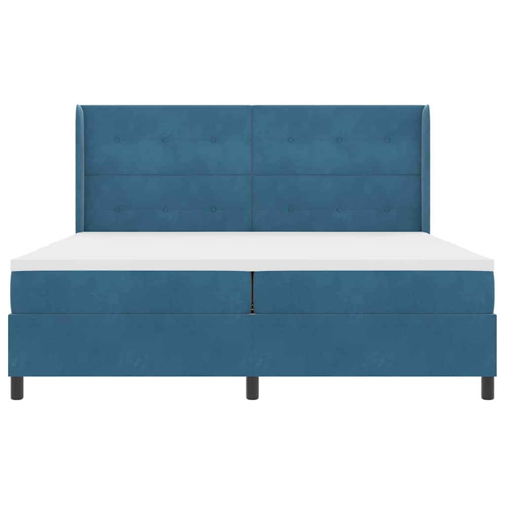 Boxspringbed met hoofdeinde Blauw 100 x 200 cm Fluweel
