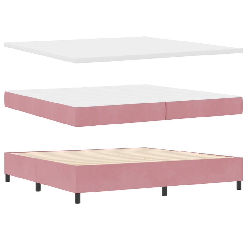 Boxspringbed met matras Roze 200 x 200 cm Fluweel is nu te koop bij PeponiXL, paradijselijk wonen!