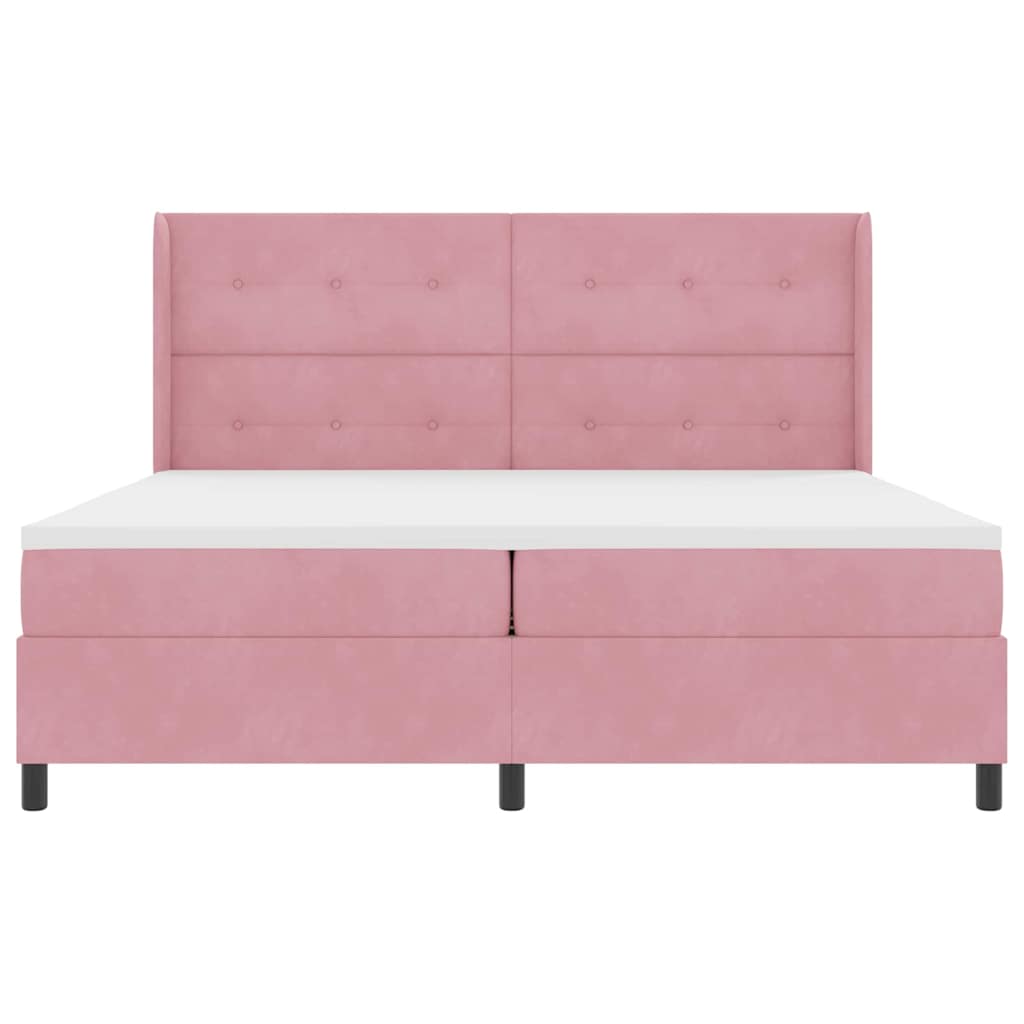 Boxspringbed met matras Roze 200 x 200 cm Fluweel is nu te koop bij PeponiXL, paradijselijk wonen!