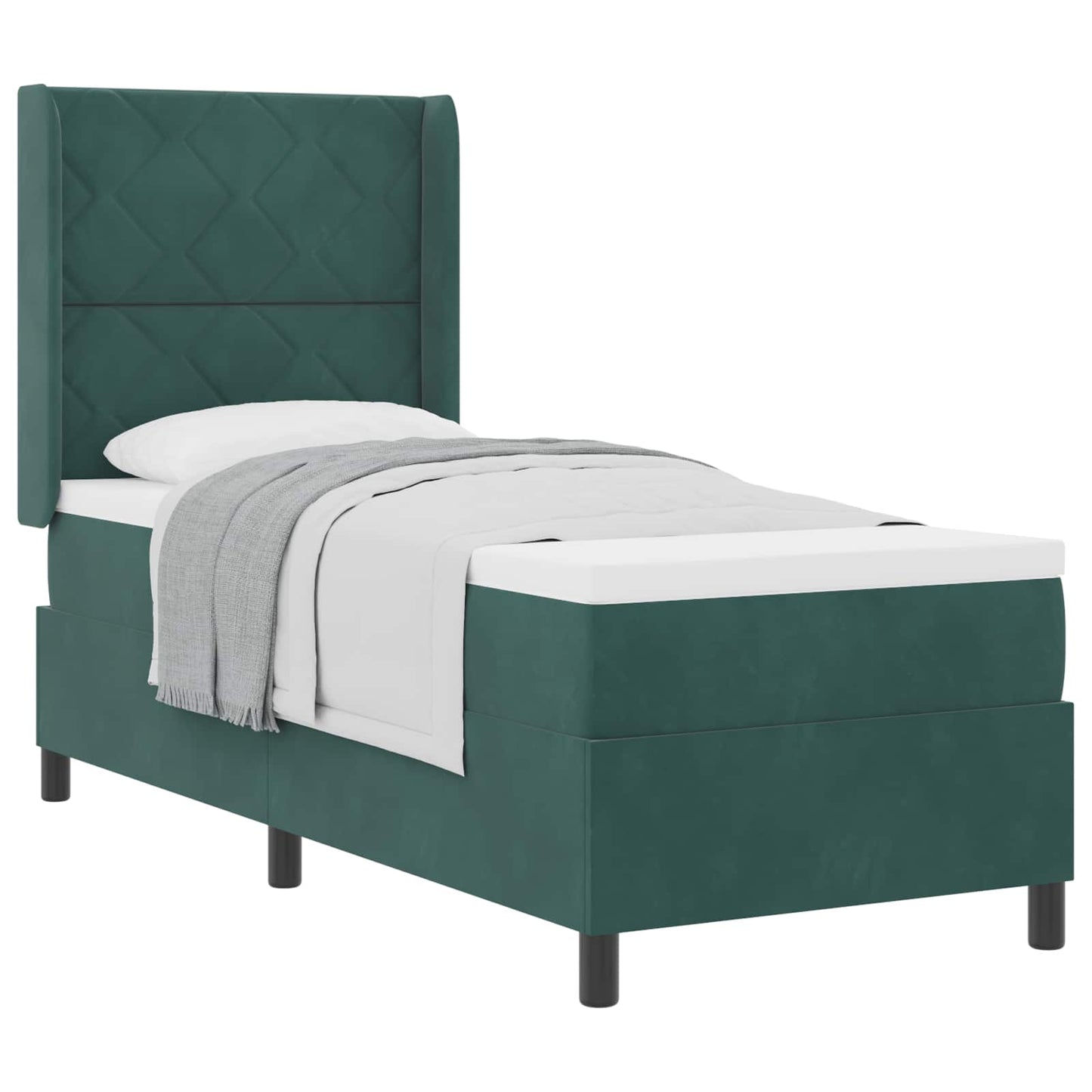 Boxspringbed met hoofdeinde Donkergroen 80 x 200 cm Fluweel
