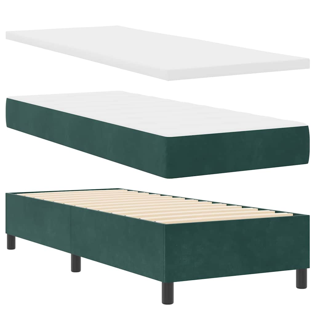 Boxspringbed met hoofdeinde Donkergroen 80 x 200 cm Fluweel