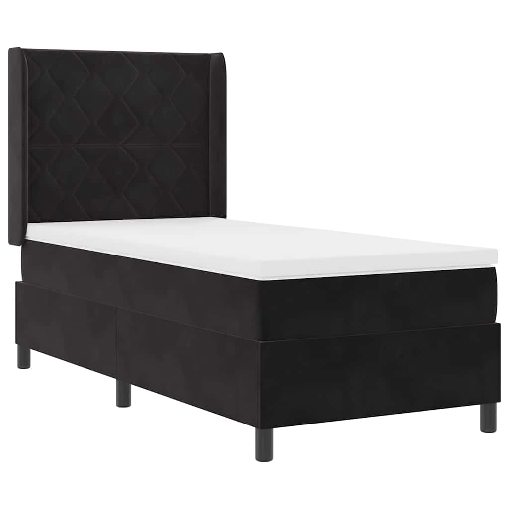 Boxspringbed met hoofdeinde Zwart 90 x 190 cm Fluweel