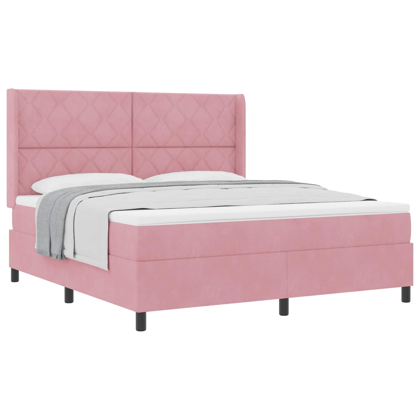 Boxspringbed met hoofdeinde Roze 180 x 200 cm Fluweel is nu te koop bij PeponiXL, paradijselijk wonen!