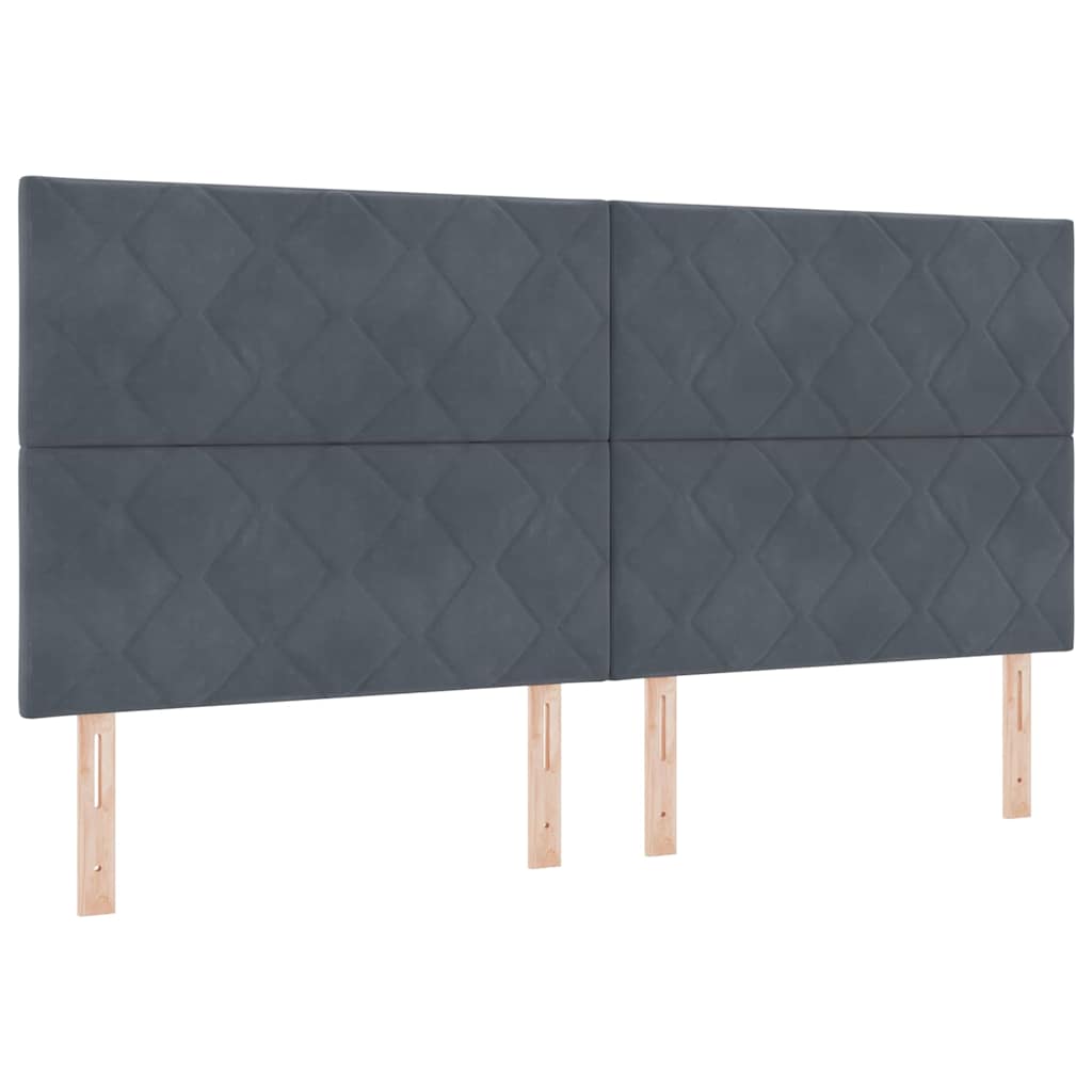 Boxspringbed met hoofdeinde Donkergrijs 200 x 200 cm Fluweel