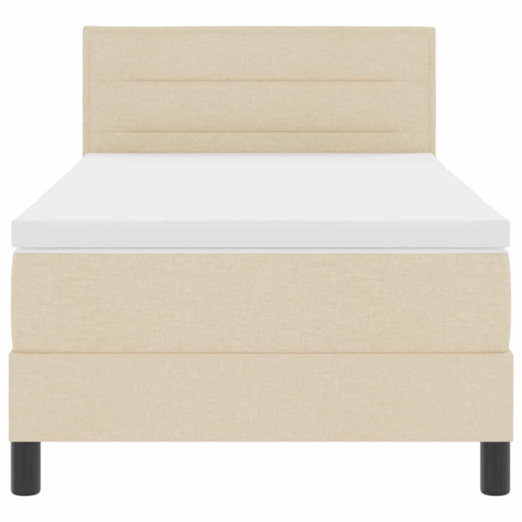 Boxspring bed met matras met LED Crème 90 x 190 cm Stof is nu te koop bij PeponiXL, paradijselijk wonen!