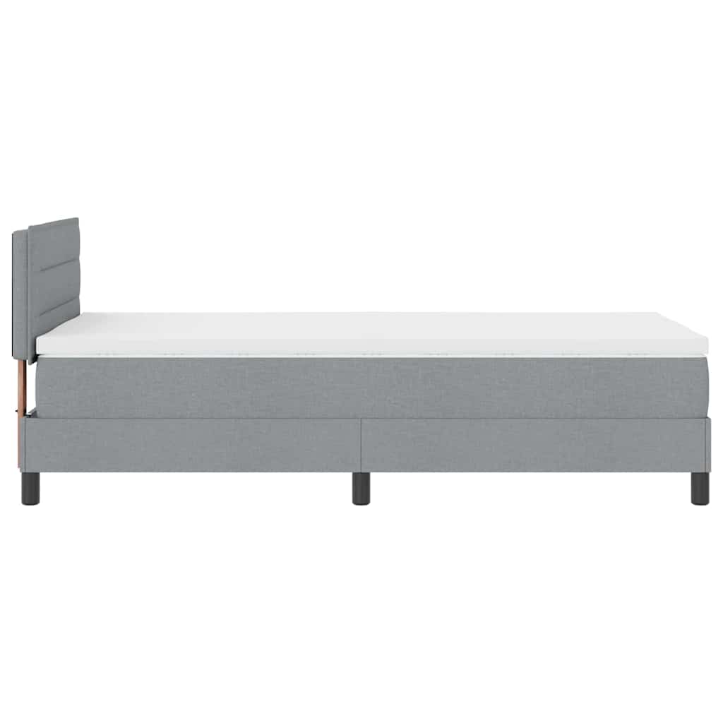 Boxspring bed met matras met LED Lichtgrijs 90 x 200 cm Stof is nu te koop bij PeponiXL, paradijselijk wonen!