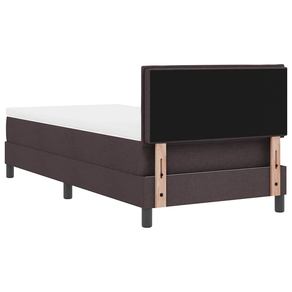 Boxspring bed met matras met LED Donkerbruin 90 x 200 cm Stof is nu te koop bij PeponiXL, paradijselijk wonen!