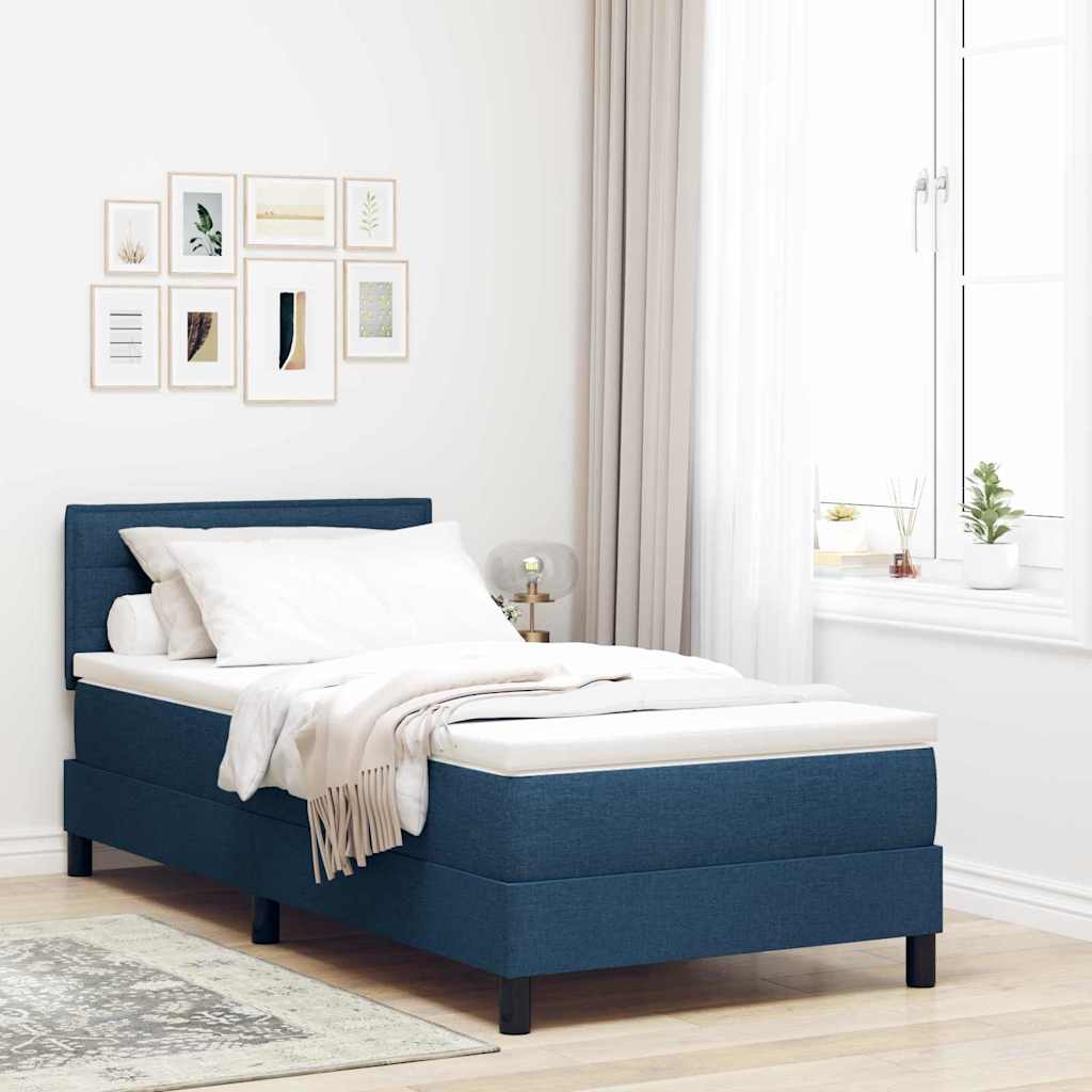 Boxspring bed met matras met LED Blauw 100 x 200 cm Stof is nu te koop bij PeponiXL, paradijselijk wonen!